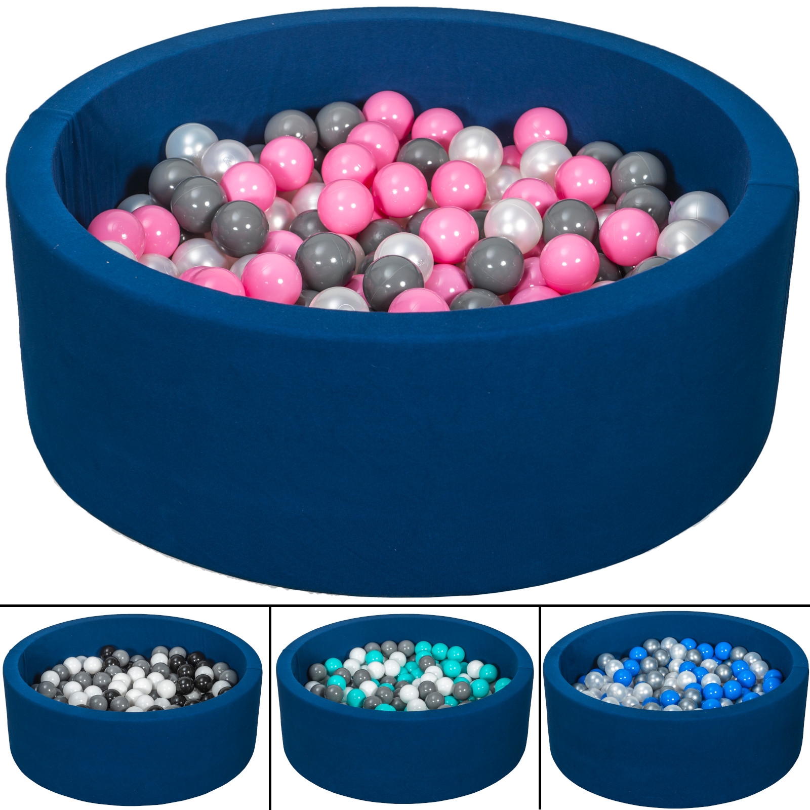 Piscina infantil de bolas para niños, 200 piezas, color azul marino