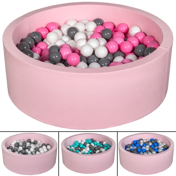 Soft Jersey Baby Kids Children Ball Pit with 200 balls, Gift, pink